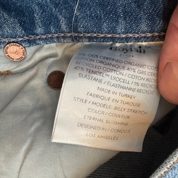 Boyish The Billy Stretch Blue Straight Women's Jeans Button Fly Denim, Size 32 - Picture 8 of 13